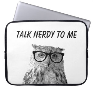 Lustigt uggla med nervglasögon laptop sleeve