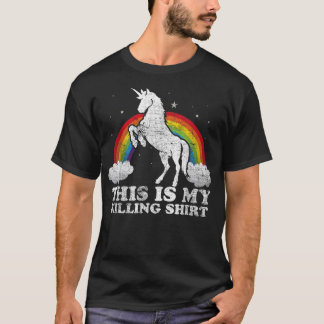 Lustigt Unicorn, det här är min dödliga, stressade T Shirt