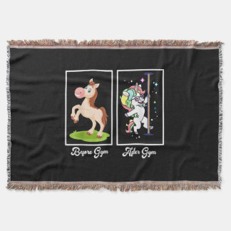Lustigt Unicorn Illustration before After Gym Filt