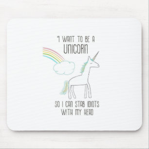 Lustigt Unicorn Illustration med Say Musmatta