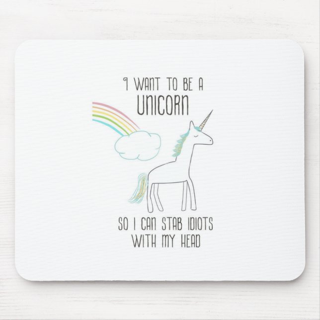 Lustigt Unicorn Illustration med Say Musmatta (Framsidan)
