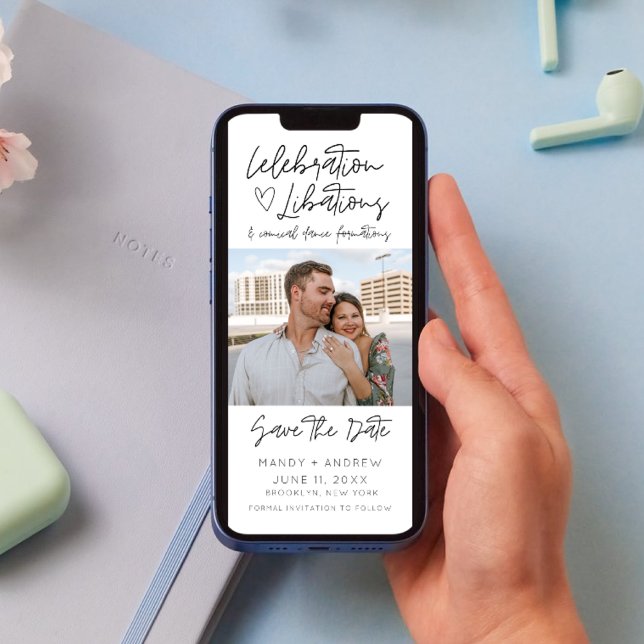 Lustigt unikt foto Bröllop spara datum Datumet (Funny Unique Photo Wedding Save the Date)