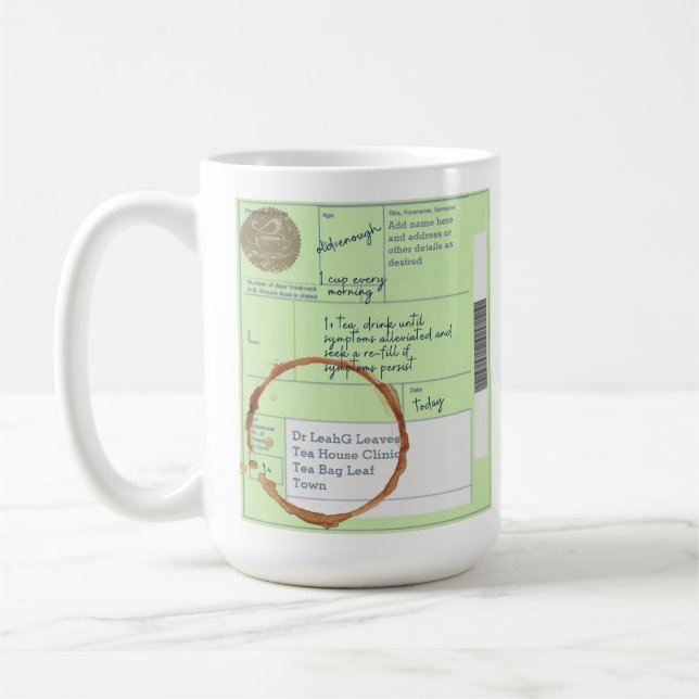 Lustigt UNIQUE Anpassningsbar UK TEA Älskare Presc Kaffemugg (Vänster)