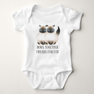 Lustigt unisex twin-katter lägger till text t shirt