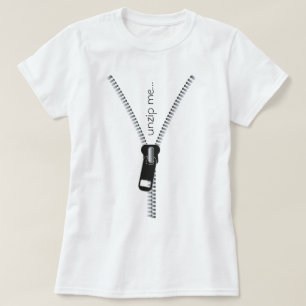 Lustigt Unzip Me Zipper, Anpassadet Svart text T Shirt
