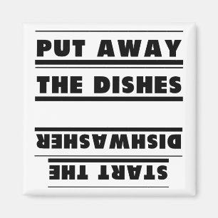 Lustigt upp och ned, sätt igång Dishwasher Magnet