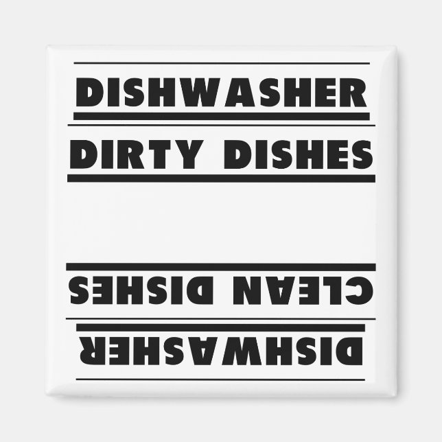 Lustigt upp och ned Start och Tom Dishwasher Magnet (Framsidan)