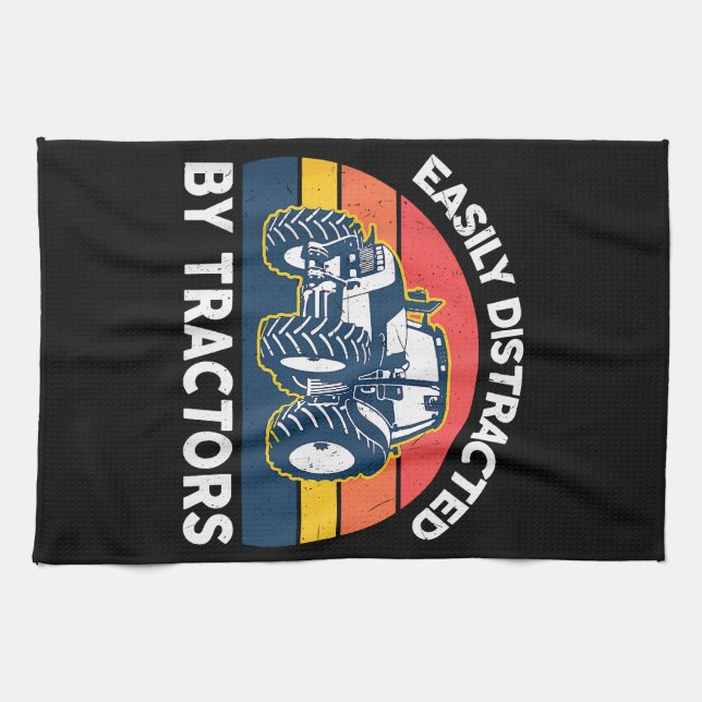 Lustigt uppdelat av Traactor-Shirt Farmer F Kökshandduk (Horisontell)