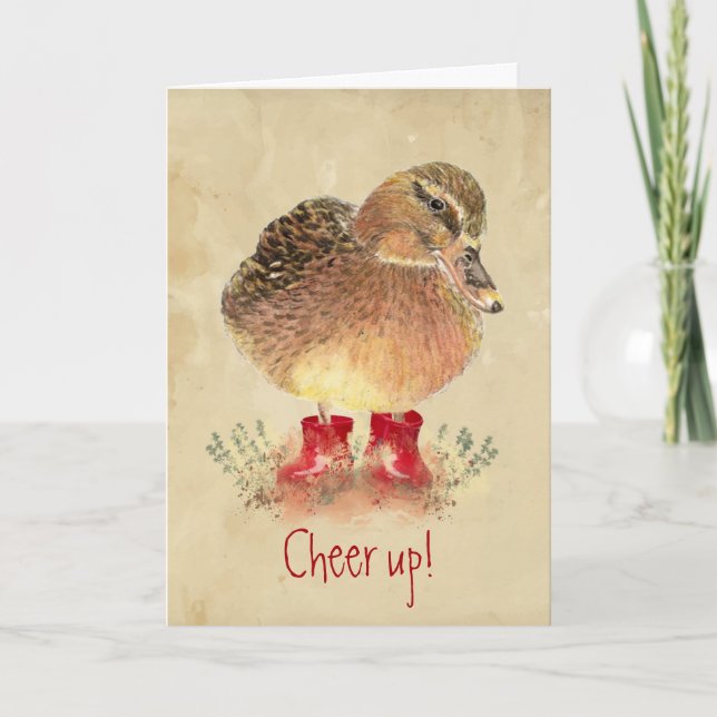 Lustigt uppmuntrande, Cheer Up - Anka Card Kort (Framsida)