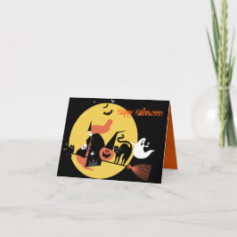 Lustigt uppsatt tecknad från Happy halloween Helgkort