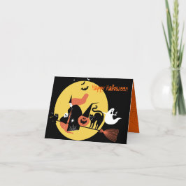 Lustigt uppsatt tecknad från Happy halloween Helgkort