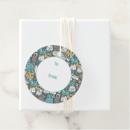 Lustigt uppspelande katter gåvor etiketter