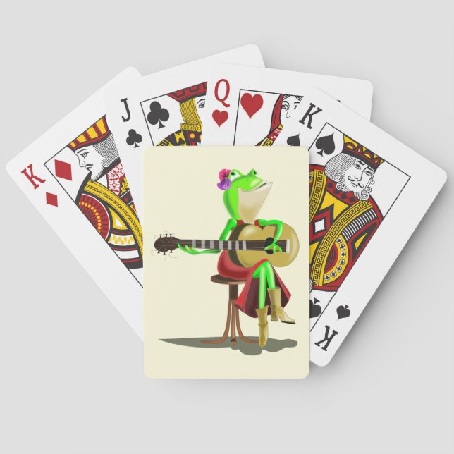 Lustigt uppspelningskort Gift med Frog Spela Guita Casinokort (Baksidan)