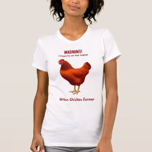 Lustigt urbaniserad kyckling (rödhöna) t shirt