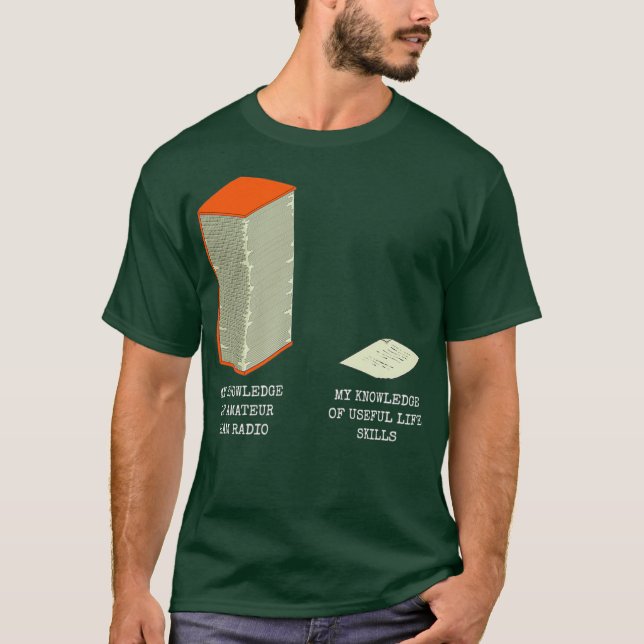 Lustigt Useless Knowledge Meme QRZ Amateur Ham T Shirt (Framsida)