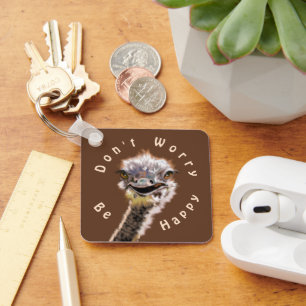 Lustigt utfall från Ostrich Keychain - Var inte or Nyckelring
