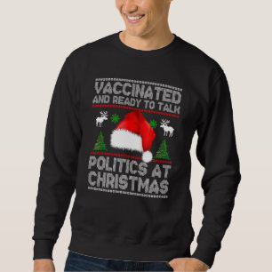 Lustigt vaccinerat och Redo att tala Politik vid H Lång Ärmad Tröja