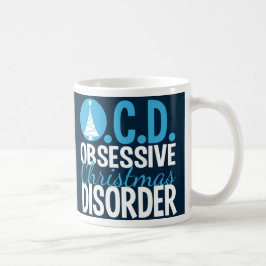 Lustigt, vackert blå Julgran Kaffemugg