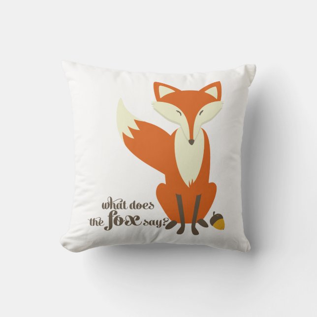 Lustigt vad säger fox illustrationspik? kudde (Framsida)