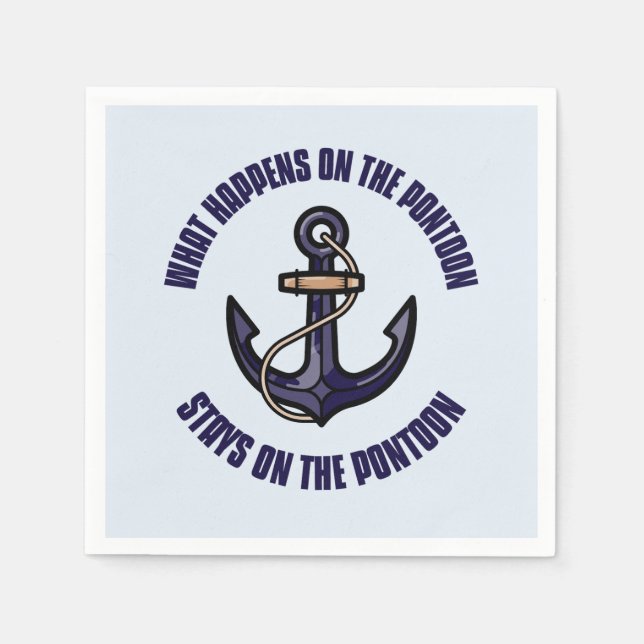 Lustigt vad som händer på Pontoon Vacation Resa Pappersservett (Framsidan)