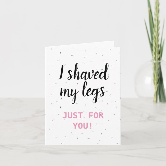 Lustigt valentin/årsdag rakade mitt ben helgkort (Framsida)