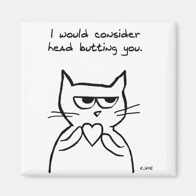 Lustigt Valentine - Katten kanske gillar dig Magnet (Framsidan)
