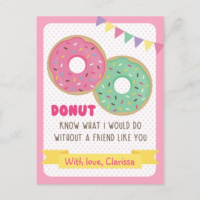 Lustigt Valentines day-kort - Donut (klassrum) Helg Vykort (Framsida)