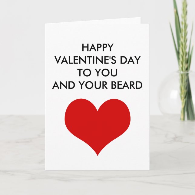 Lustigt valentins dag för dig och ditt skägg helgkort (Framsida)