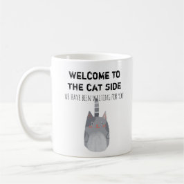 Lustigt välkomna till kattsidan kaffemugg