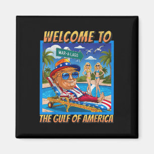 Lustigt välkomnande till Amerika Bukt 9 februari Magnet