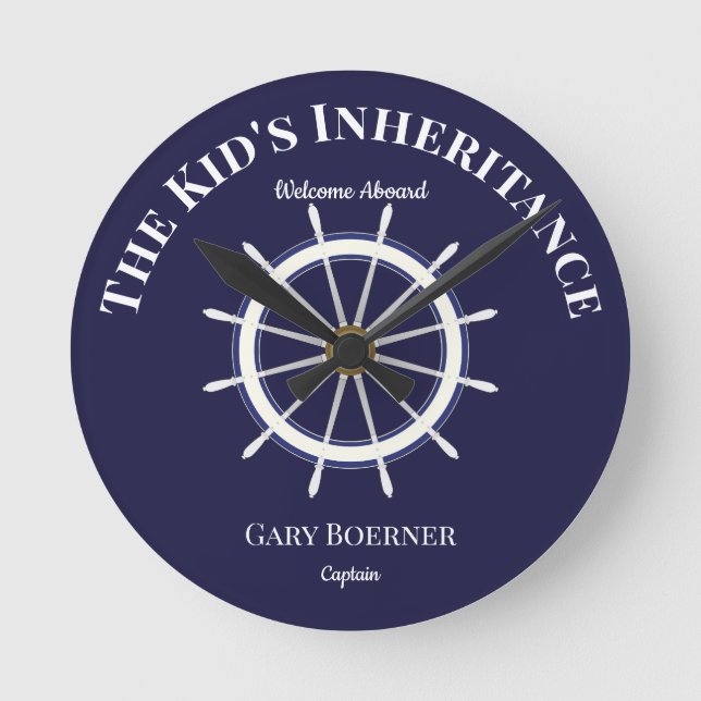 Lustigt välkomstkort för Fraktens hjulspärr Rund Klocka (Framsida)