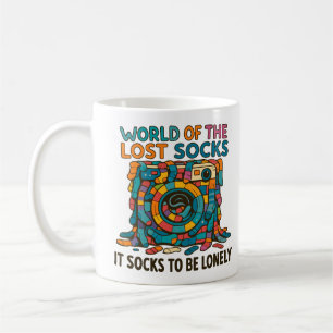 Lustigt Vansk socks-världen saknas men glöms inte Kaffemugg