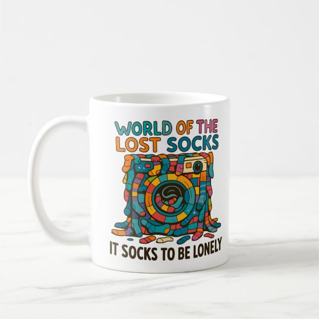Lustigt Vansk socks-världen saknas men glöms inte  Kaffemugg (Vänster)