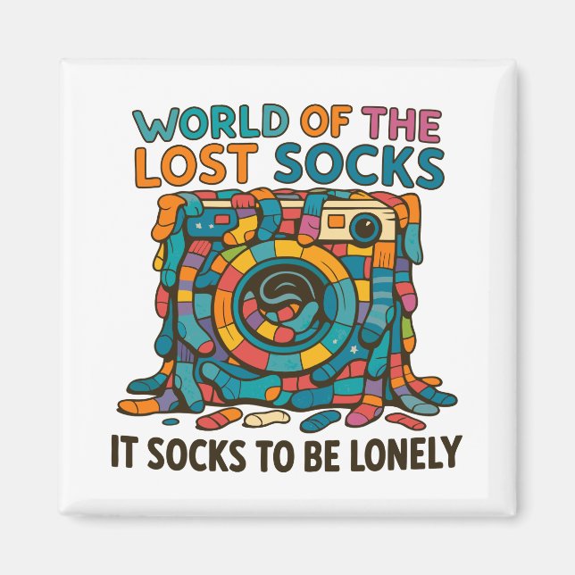 Lustigt Vansk socks-världen saknas men glöms inte  Magnet (Framsidan)