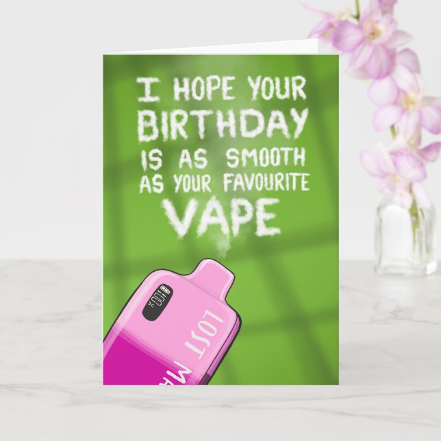 Lustigt Vape Birthday Card för vänner och familj Kort (Orkide)