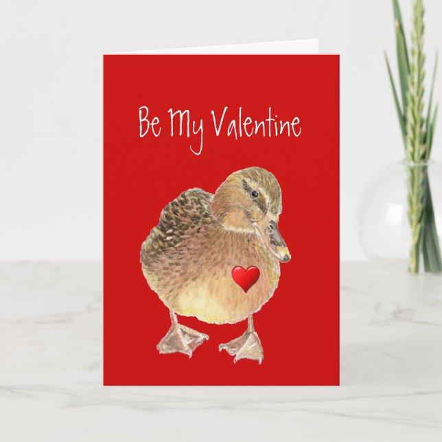Lustigt var min Valentine, Cute Anka Helgkort (Framsida)