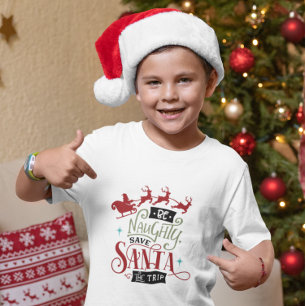 Lustigt var Naughty Spara Santa vid Resa-julen T Shirt