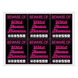 Lustigt var uppmärksam på Vild Bunco Players Vinflaska Etikett