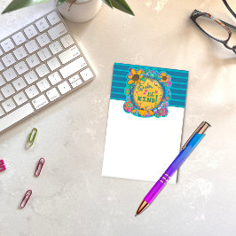 Lustigt, var vänlig Blommigt, färgstark kinditet Post-it Block