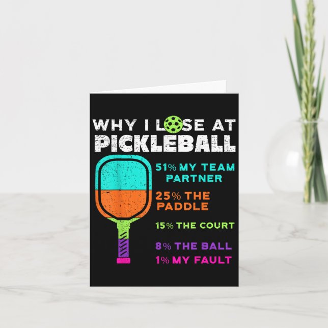 Lustigt varför jag förlorade på Pickleball Kort (Framsida)