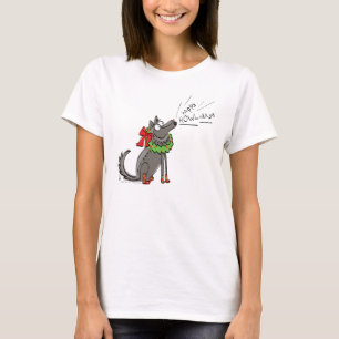 Lustigt Varg jul Lycklig Howlidays Helgdag T Shirt