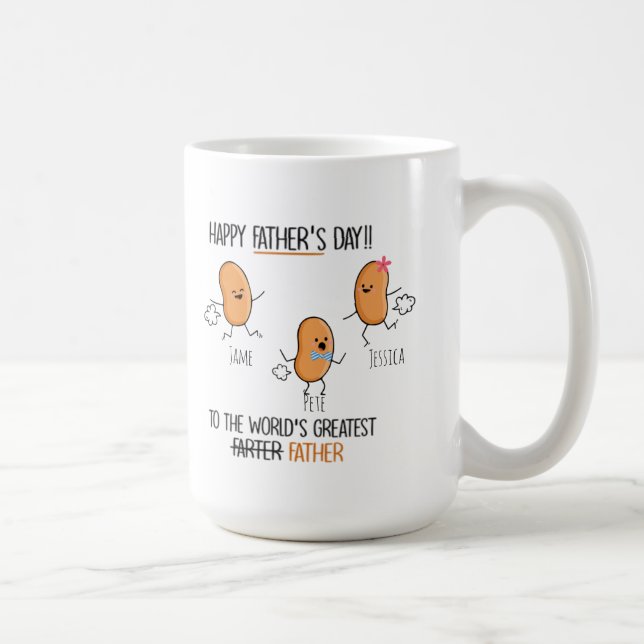  Lustigt Världens bästa farter upp till 3 barn  Kaffemugg (Höger)