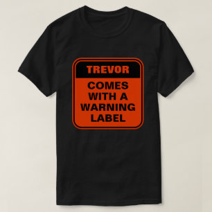 Lustigt varningsetikett för orange anpassar försik t shirt