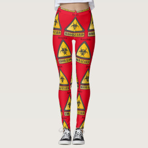 Lustigt varningsskylt för biofaraThunder_Cove Leggings