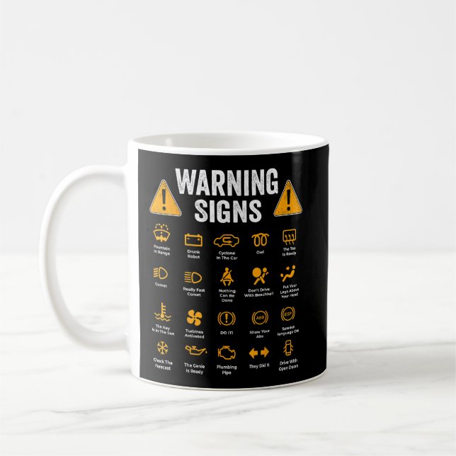 Lustigt Varningsskyltart 101 Auto Mechanic Gift Kaffemugg (Vänster)