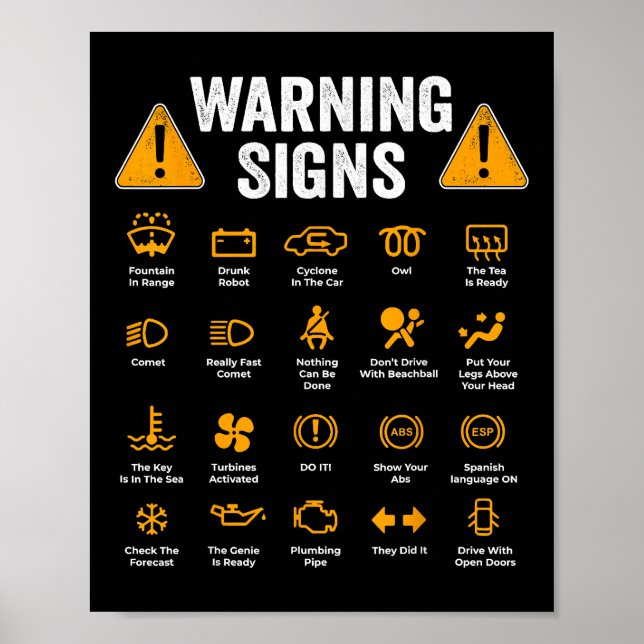 Lustigt Varningsskyltart 101 Auto Mechanic Gift Poster (Framsidan)