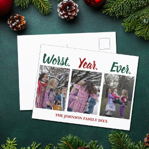 Lustigt värst år Varje jul i Humor Vykort