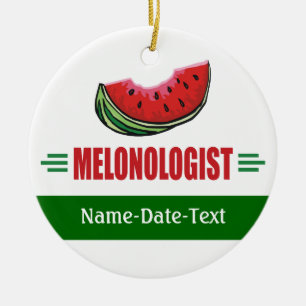 Lustigt vattenmelon julgransprydnad keramik