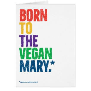 Lustigt "Vegan Mary" Autokorrigera julkort Hälsningskort