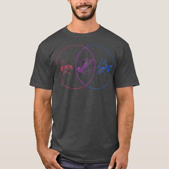 Lustigt Venndiagram fint anka sällsynt platypus sö T Shirt (Framsida)